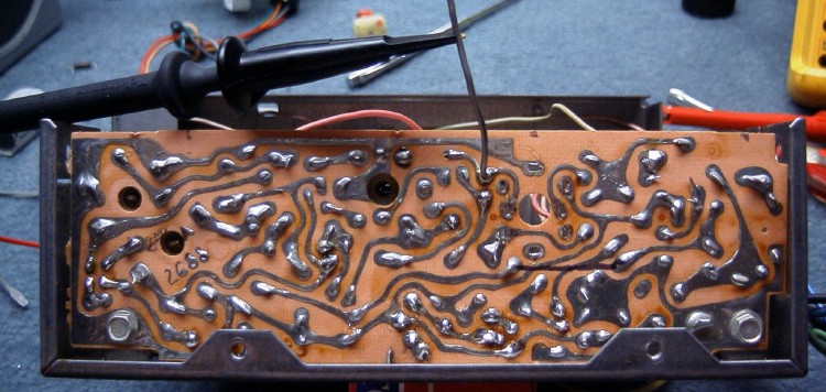 PCB rear view, showing test connection