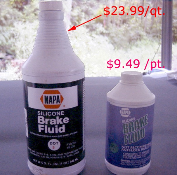 NAPA DOT-5 Silicone brake fluid quantity pricing