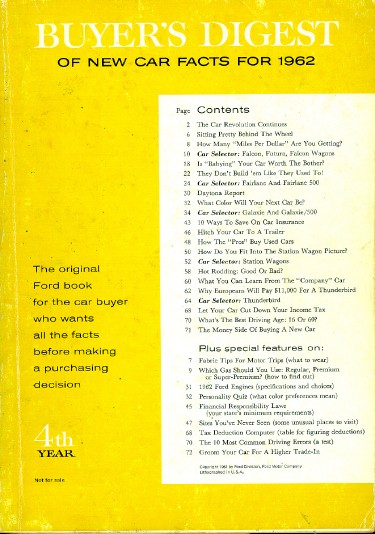 '62 Buyer's Guide, Cover